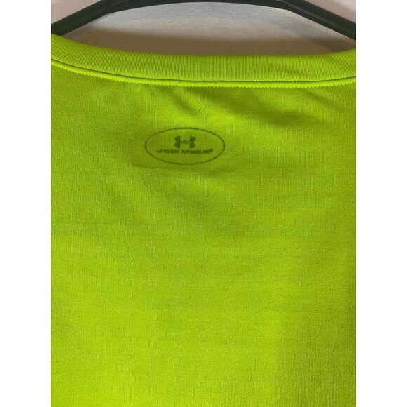 Under Armour Women's Size S Md Fitted Coldgear Lime Green Long Sleeve Pullover - Picture 3 of 5